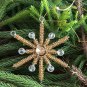 Golden Christmas Medium Snowflake Hangings, Set of 4, Christmas Decorative, Tree Ornaments.