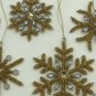 Golden Christmas Medium Snowflake Hangings, Set of 4, Christmas Decorative, Tree Ornaments.