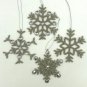 Silver Christmas Large Snowflake Hangings, Set of 4, Christmas Decorative, Tree Ornaments.