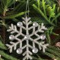 Silver Christmas Large Snowflake Hangings, Set of 4, Christmas Decorative, Tree Ornaments.