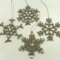Silver Christmas Large Snowflake Hangings, Set of 4, Christmas Decorative, Tree Ornaments.