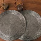 Grey Beaded Table Placemats, Set of 4/6/8/10/12, Handmade Beaded Tablemats, Charger Plates.
