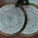 Set of 4/6/10 Antique Gold and White Table Mats, Handmade Beaded Charger, Centre Piece, Placemats.