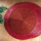 Red Table Mats, Set of 4 Handmade Red Beaded Mats, Beaded Chargers, Placemats, Decorative Mats