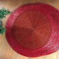 Red Table Mats, Set of 4 Handmade Red Beaded Mats, Beaded Chargers, Placemats, Decorative Mats
