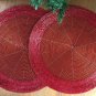 Red Table Mats, Set of 4 Handmade Red Beaded Mats, Beaded Chargers, Placemats, Decorative Mats