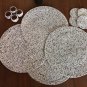 14" Placemats, Set of 4/6/10 White and Black Table Mats, Coasters and Napkin Ring Set, Table Decor.