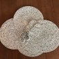 14" Placemats, Set of 4/6/10 White and Black Table Mats, Coasters and Napkin Ring Set, Table Decor.