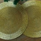 Golden Table Mats, Set of 4/6/8/10/12 Handmade Golden Beaded Chargers, Centre Piece, Placemat