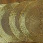 Golden Table Mats, Set of 4/6/8/10/12 Handmade Golden Beaded Chargers, Centre Piece, Placemat