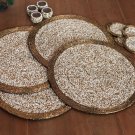 Set of /6/10 Antique Gold and White Table Mats, Coasters and Napkin Ring, Table Decor, Centre Piece.