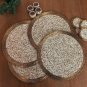 Set of /6/10 Antique Gold and White Table Mats, Coasters and Napkin Ring, Table Decor, Centre Piece.