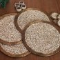 Set of /6/10 Antique Gold and White Table Mats, Coasters and Napkin Ring, Table Decor, Centre Piece.