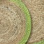 Natural Jute and Chartreuse Table Mats, Set of 4/6/8, Handmade Placemats, Jute Placemat, Decorative