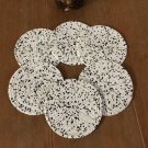 White & Black Coasters, Set of 6, Handmade Beaded Coasters, Decorative Coasters, Gift for her.