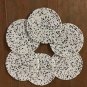 White & Black Coasters, Set of 6, Handmade Beaded Coasters, Decorative Coasters, Gift for her.