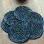 Navy Blue Coasters, Set of 6, Handmade Beaded Coasters, Decorative Coasters, Gift for her.
