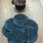 Navy Blue Coasters, Set of 6, Handmade Beaded Coasters, Decorative Coasters, Gift for her.