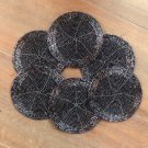 Purple Coasters, Set of 6, Handmade Beaded Coasters, Decorative Coasters, Gift for her