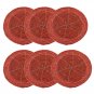 Red Coasters, Set of 6, Handmade Beaded Coasters, Decorative Coasters, Gift for her