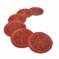 Red Coasters, Set of 6, Handmade Beaded Coasters, Decorative Coasters, Gift for her