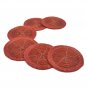 Red Coasters, Set of 6, Handmade Beaded Coasters, Decorative Coasters, Gift for her