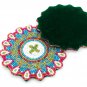 Set of 6 Floral Multi Colored Coasters, Handmade Beaded Coasters, Decorative Coasters, Gift