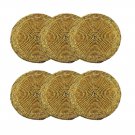 Antique Gold Coasters, Set of 6, Handmade Beaded Coasters, Decorative Coasters, Gift for her