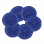 Royal Blue Coasters, Set of 6, Handmade Beaded Coasters, Decorative Coasters, Gift for her