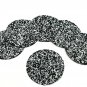 Set of 6 White Black Beaded Coasters, Handmade Beaded Coasters, Decorative Coasters