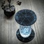 Black Coasters, Set of 6, Handmade Beaded Coasters, Decorative Coasters, Gift for her