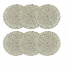 Silver Coasters, Set of 6 , Handmade Beaded Coasters, Decorative Coasters, Gift for her