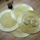 14" Placemats and 4" Coasters, Set of 4 or 6, Handmade Beaded Charger and Coasters, Centre Piece