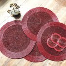 14" Placemats and 4" Coasters, Set of 4 or 6, Handmade Beaded Charger and Coasters, Centre Piece