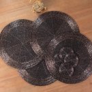 14" Placemats and 4" Coasters, Set of 4 or 6, Handmade Beaded Charger and Coasters, Centre Piece