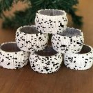 White Black Beaded Napkin Rings, Set of 6/8/10/12, Beaded Napkin Rings, Housewarming Gift Set.