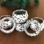 White Black Beaded Napkin Rings, Set of 6/8/10/12, Beaded Napkin Rings, Housewarming Gift Set.