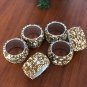 Gold White Beaded Napkin Rings, Set of 6/8/10/12, Beaded Napkin Rings, Housewarming Gift Set