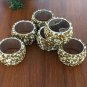 Gold White Beaded Napkin Rings, Set of 6/8/10/12, Beaded Napkin Rings, Housewarming Gift Set