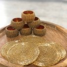Gold Beaded Napkin Rings and Coasters, Set of 6/8/10/12, Napkin Rings