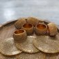 Gold Beaded Napkin Rings and Coasters, Set of 6/8/10/12, Napkin Rings
