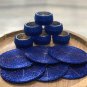 Royal Blue Beaded Napkin Rings and Coasters, Set of 6/8/10/12, Napkin Rings