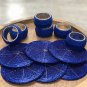 Royal Blue Beaded Napkin Rings and Coasters, Set of 6/8/10/12, Napkin Rings
