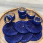Royal Blue Beaded Napkin Rings and Coasters, Set of 6/8/10/12, Napkin Rings