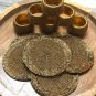 Antique Gold Beaded Napkin Rings and Coasters, Set of 6/8/10/12, Napkin Rings