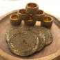 Antique Gold Beaded Napkin Rings and Coasters, Set of 6/8/10/12, Napkin Rings
