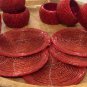 Red Beaded Napkin Rings and Coasters, Set of 6/8/10/12, Napkin Rings