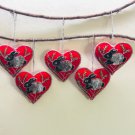 Set of 5 Christmas Ornaments, Holiday Decor, Handmade Christmas Hanging