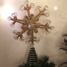 Christmas Tree Topper, Snowflake Gold Tree Topper, Snowflake Star Tree Topper