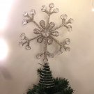 Christmas Tree Topper, Snowflake Silver Tree Topper, Snowflake Star Tree Topper